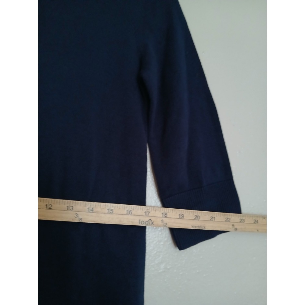 Cos Dress XS Knit Woven Pleat Combo Navy Blue Lagenlook Artsy Minimalist - Picture 11 of 15